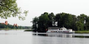 Boat SKAISTIS, boat tour, boat trip, Galvė lake, private hire, Trakai, Trakai Island Castle, BARTA