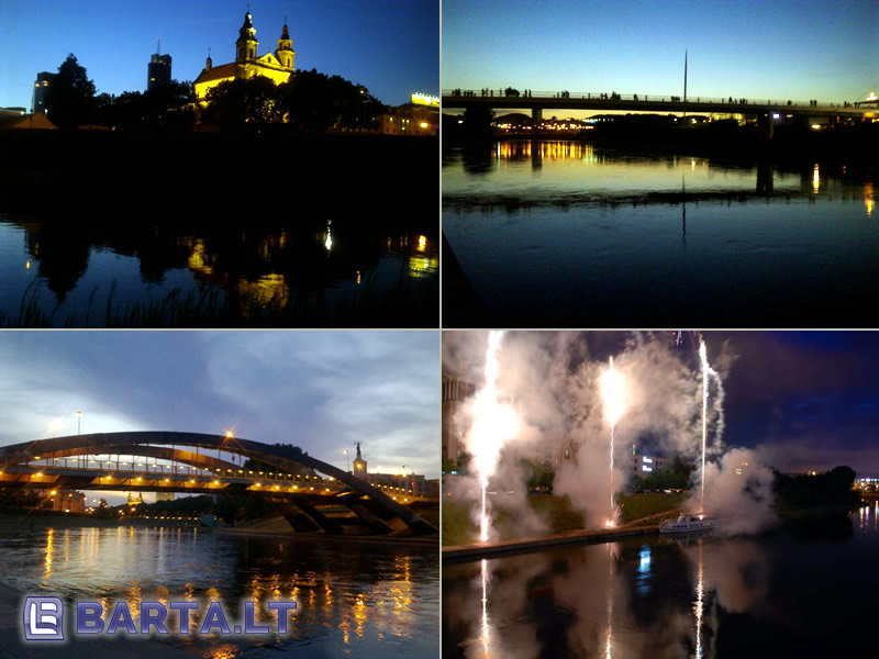 Boat trips in Vilnius at night on Neris River